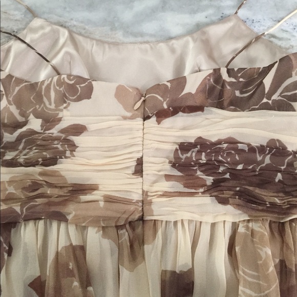 NWT Nine West silk floral beige dress size 2 - Picture 7 of 9
